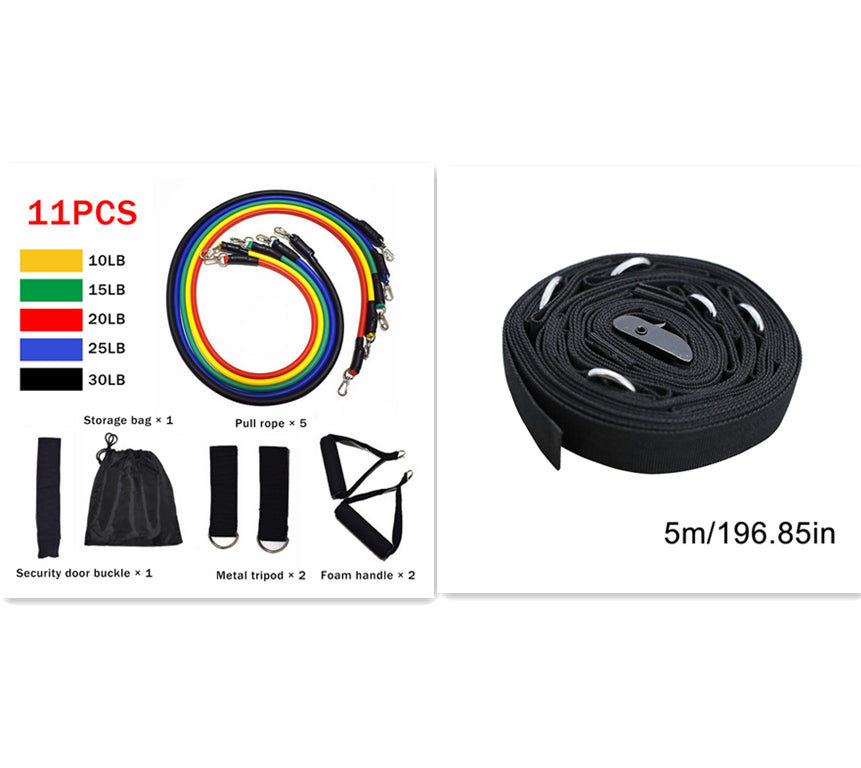 Fitness Resistance Band Set — Natural Latex, Multiple Resistance Levels