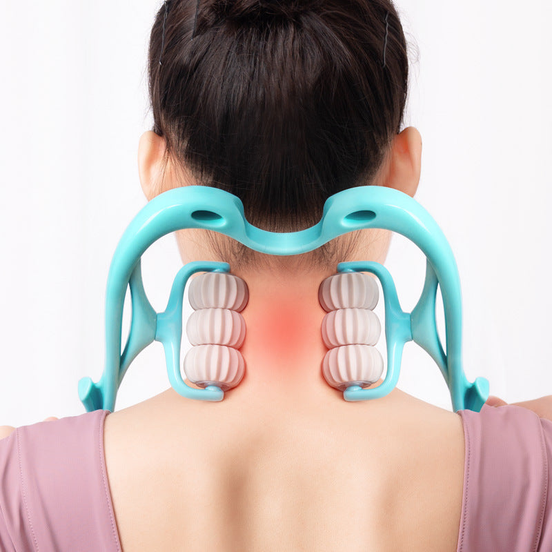6-Roller Cervical Neck Massage Roller — Manual Deep Tissue & Muscle Relief