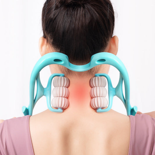 6-Wheel Cervical Neck Massager Roller — Manual Deep Tissue Relief