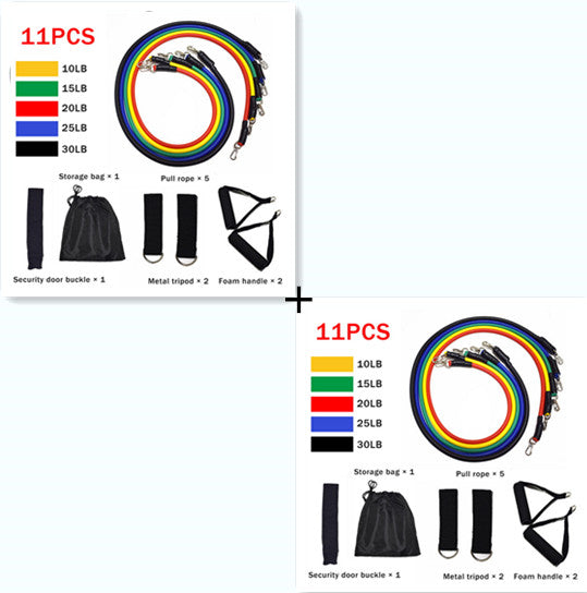 Fitness Resistance Band Set — Natural Latex, Multiple Resistance Levels