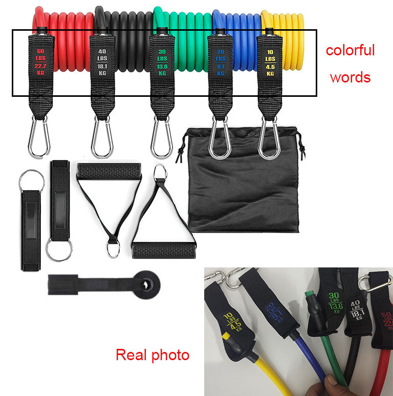 Fitness Resistance Band Set — Natural Latex, Multiple Resistance Levels