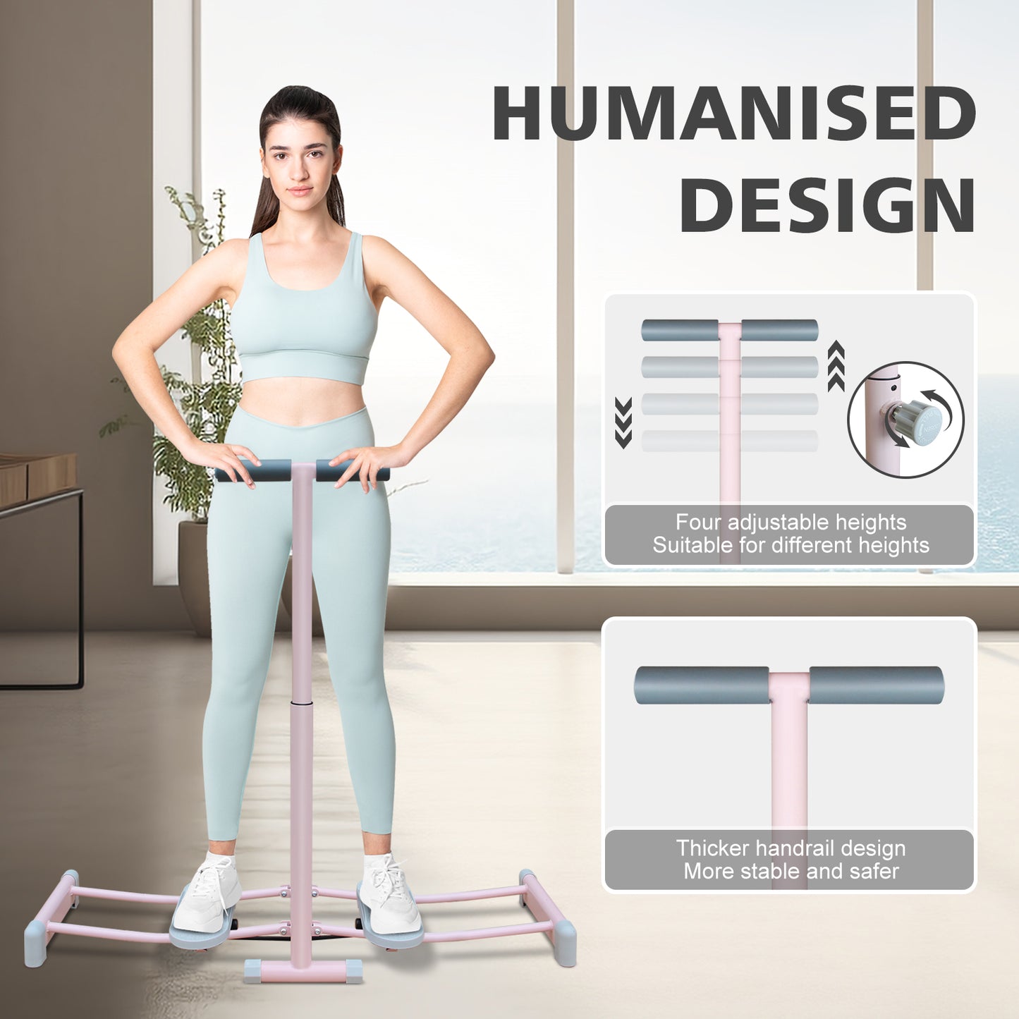 Foldable Ski Machine Trainer — 4-Level Adjustable, Pelvic Floor Trainer