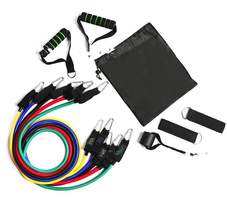 Fitness Resistance Band Set — Natural Latex, Multiple Resistance Levels