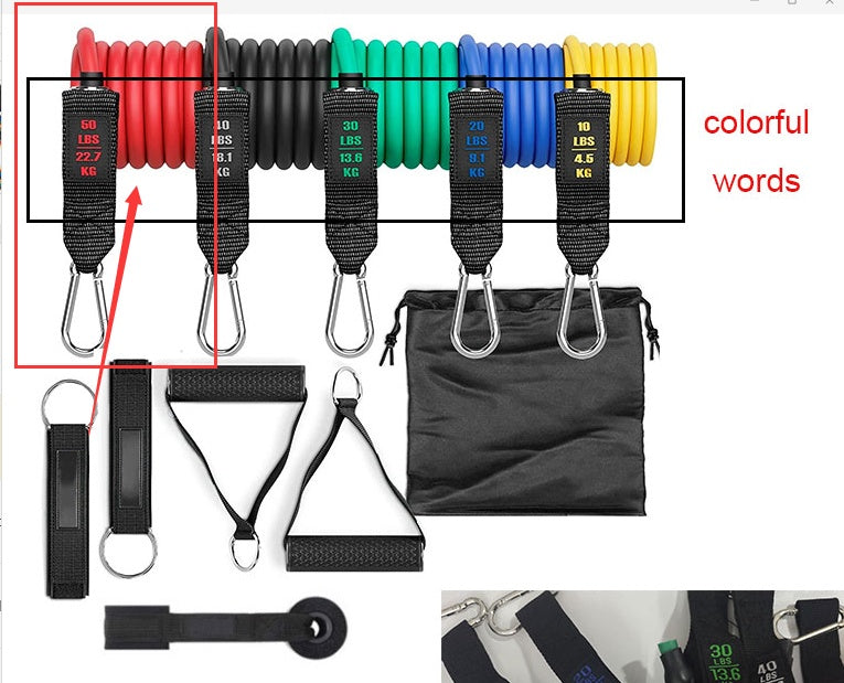 Fitness Resistance Band Set — Natural Latex, Multiple Resistance Levels