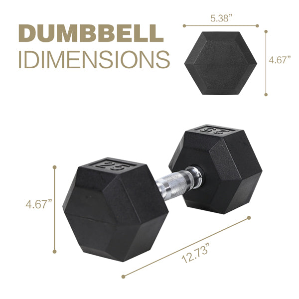 Rubber Coated Cast Iron Dumbbells 20LB Pair — Home Gym Strength