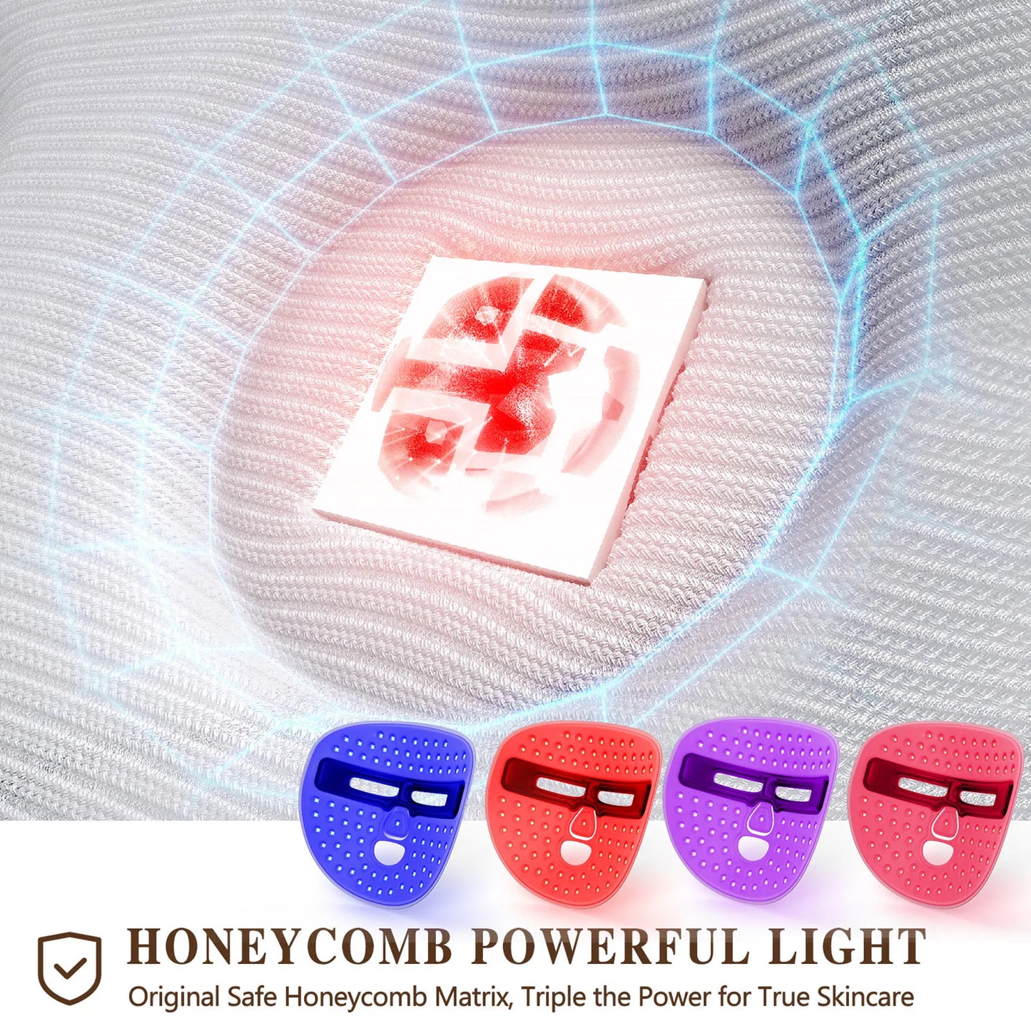 LED Red Light Therapy Face Mask — 3 Modes, Full Face Coverage, Home Skincare