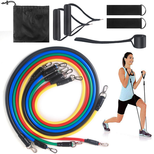 Fitness Resistance Band Set — Natural Latex, Multiple Resistance Levels