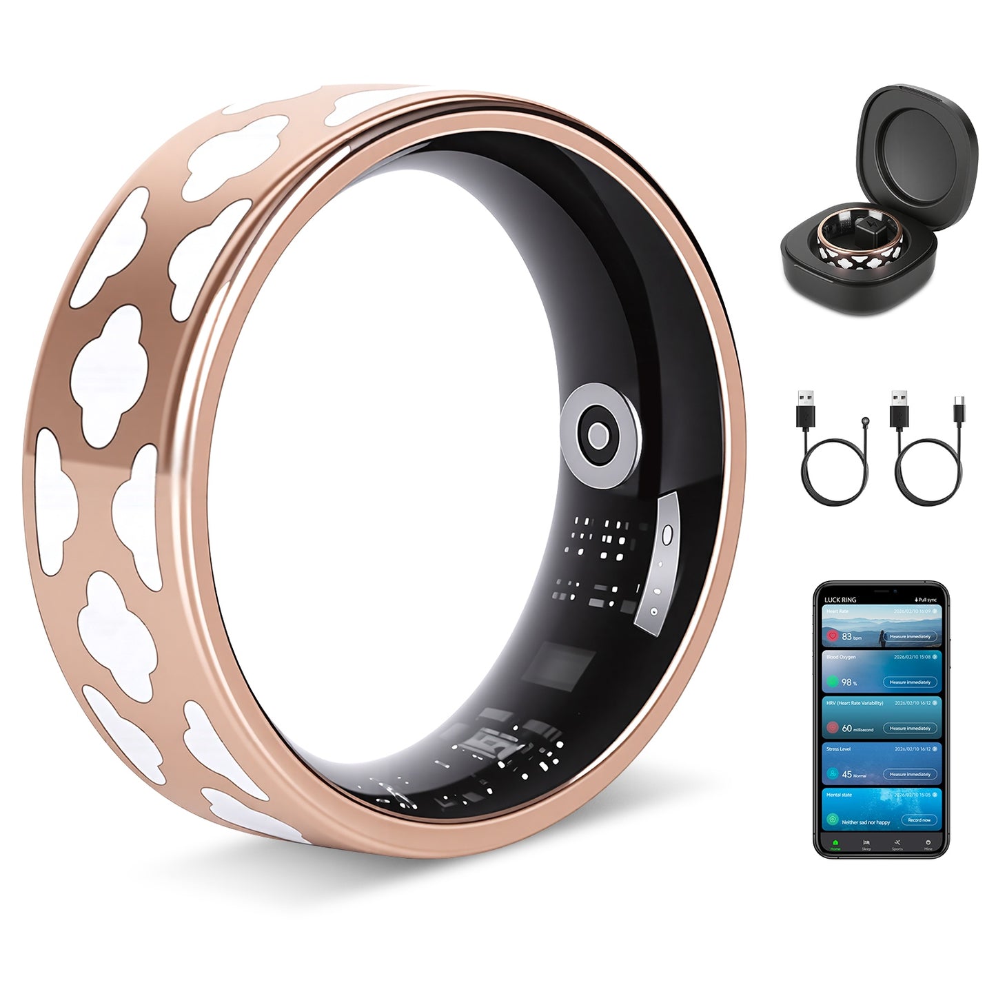 Smart Health Ring Tracker — Sleep, HRV, Stress, Heart Rate Monitor