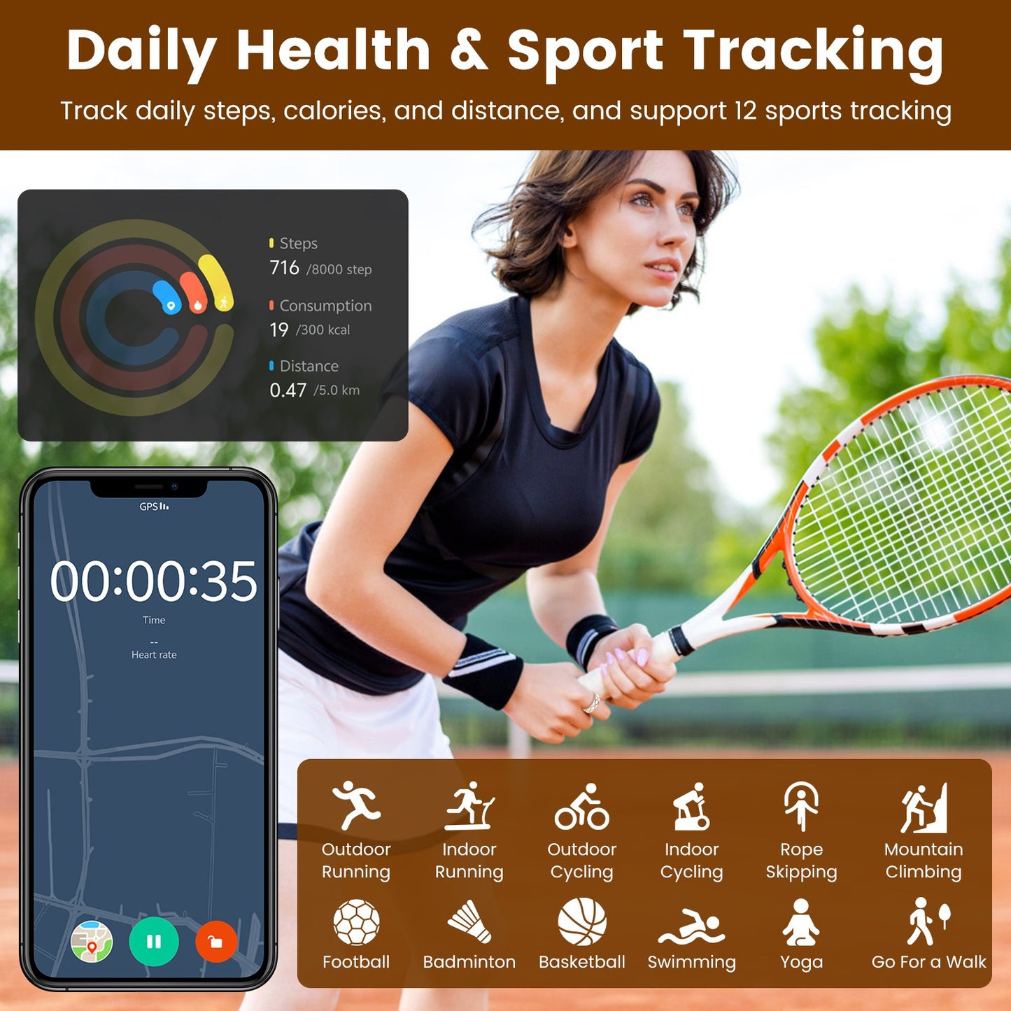 Smart Health Ring Tracker — Sleep, HRV, Stress, Heart Rate Monitor