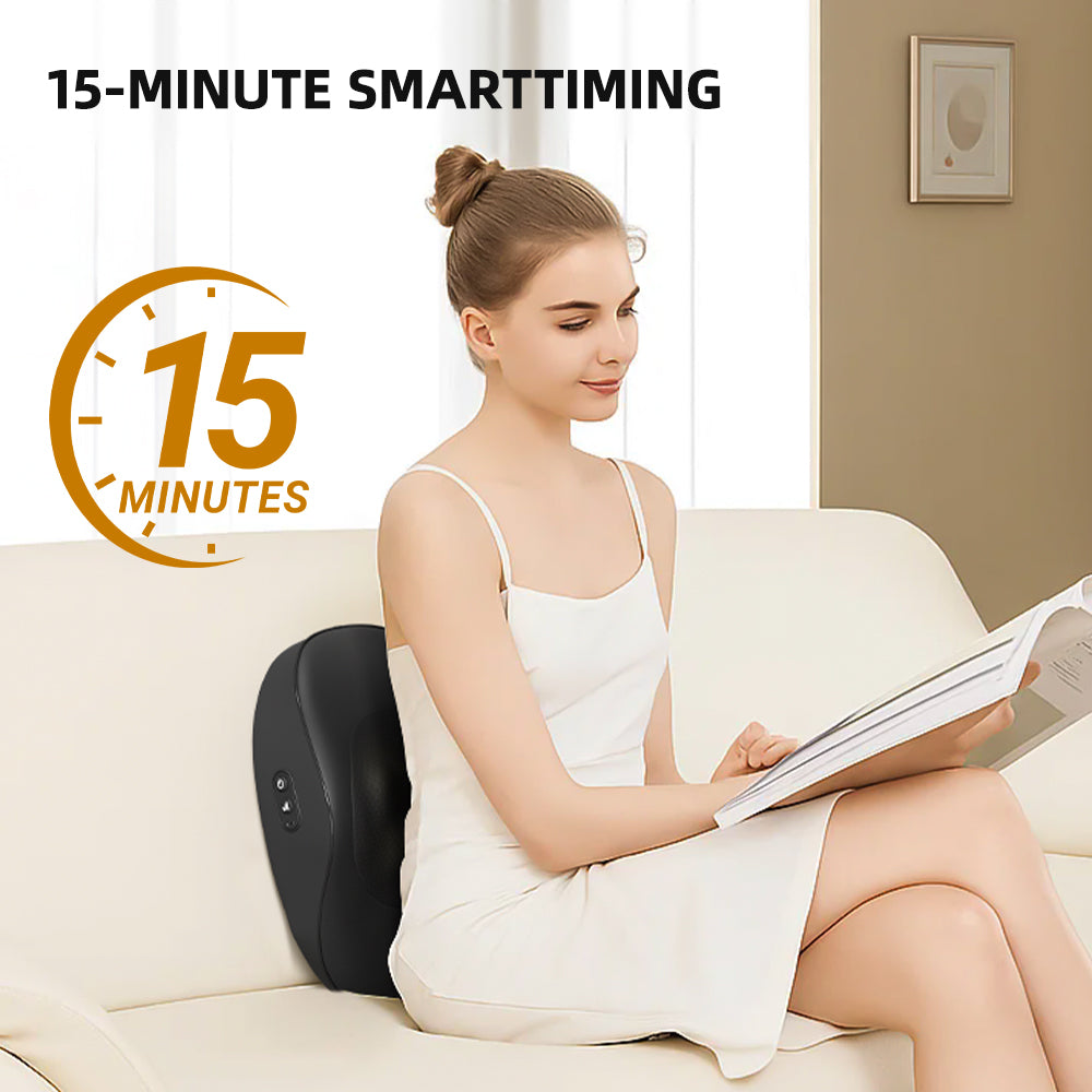 Smart Massage Cushion with Heat — 3-Speed Neck & Back Kneading Massager