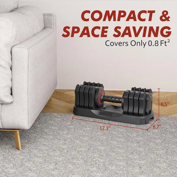 Adjustable Dumbbell Set 22.5LB — 5-in-1, Non-Slip Handle, Home Gym