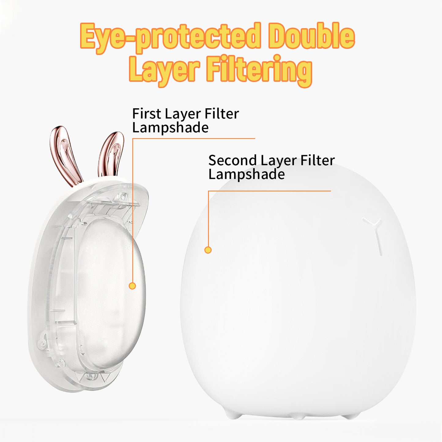 Silicone Night Light — Touch Clap Ambient Light, Adjustable Brightness