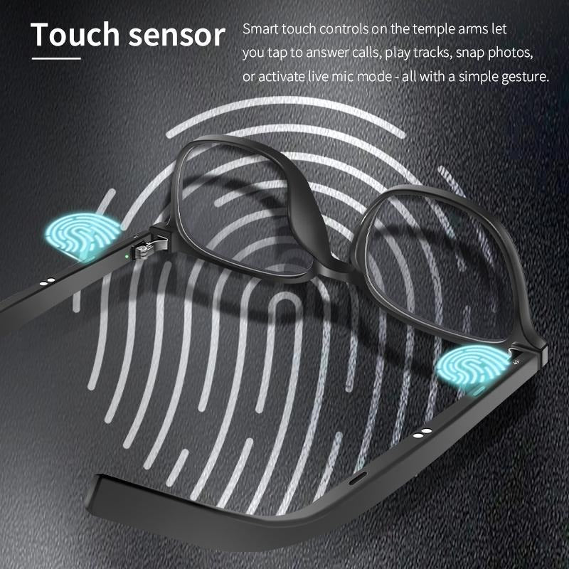 Smart AI Bluetooth Glasses — Interchangeable Lenses, Open-Ear Audio, 8H Battery