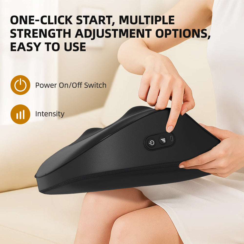 Smart Massage Cushion with Heat — 3-Speed Neck & Back Kneading Massager