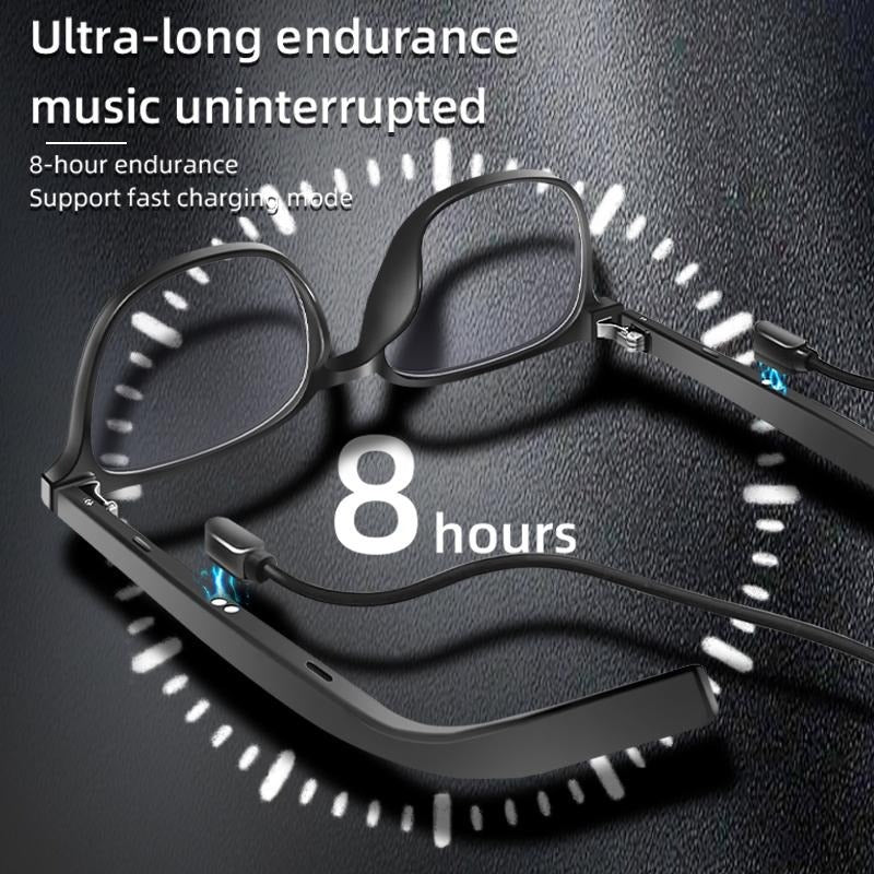 Smart AI Bluetooth Glasses — Interchangeable Lenses, Open-Ear Audio, 8H Battery