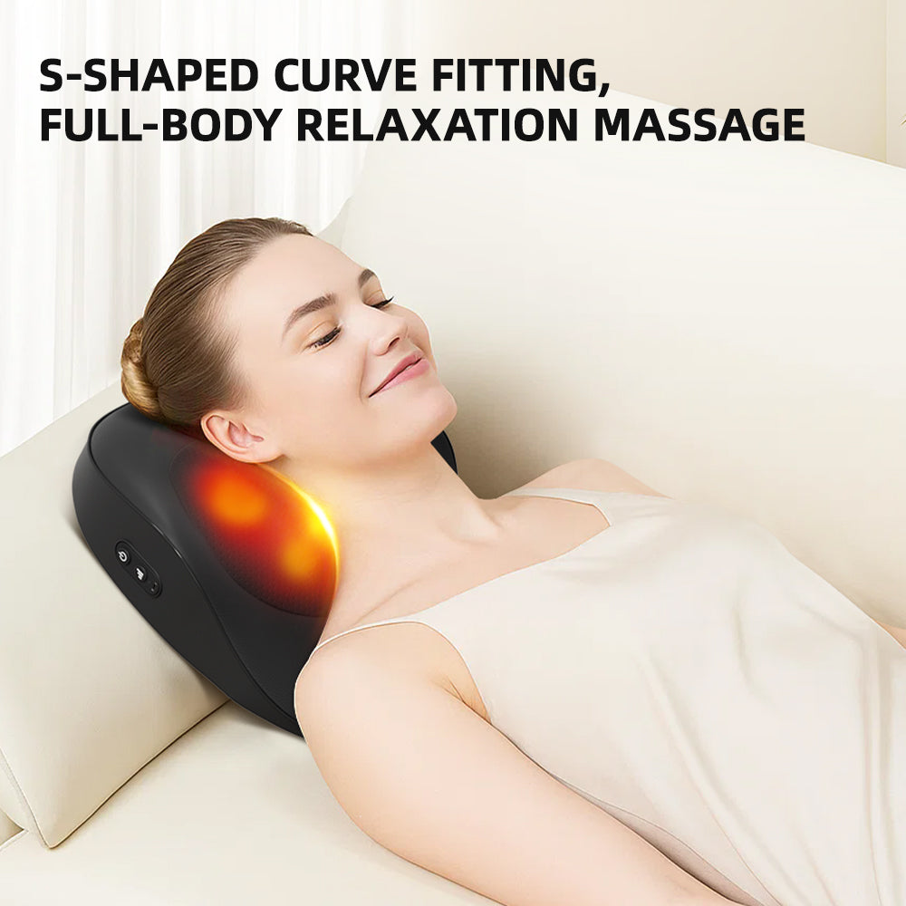 Smart Massage Cushion with Heat — 3-Speed Neck & Back Kneading Massager
