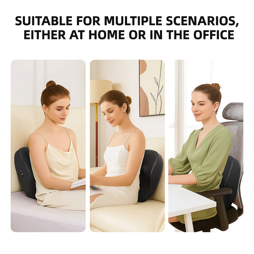 Smart Massage Cushion with Heat — 3-Speed Neck & Back Kneading Massager