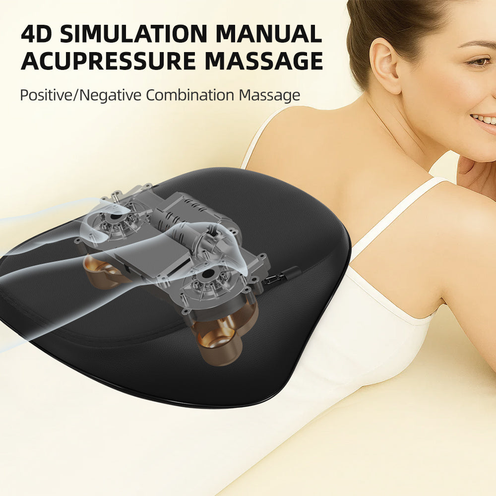 Smart Massage Cushion with Heat — 3-Speed Neck & Back Kneading Massager