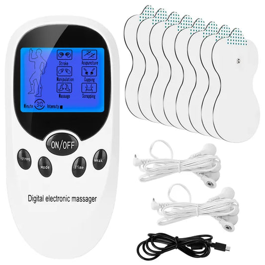 Electric Muscle Stimulator TENS Device — Dual Channel, Electrode Pads