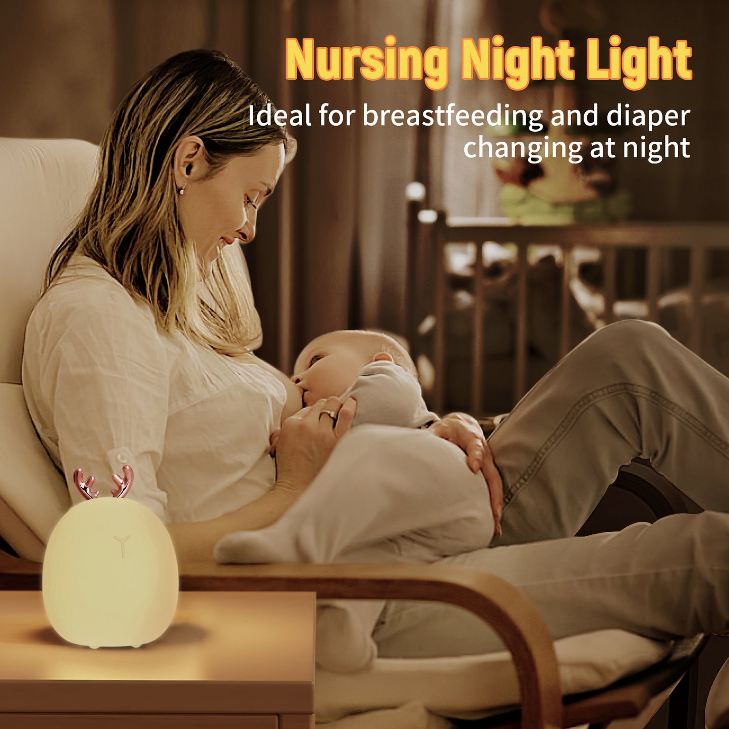 Silicone Night Light — Touch Clap Ambient Light, Adjustable Brightness