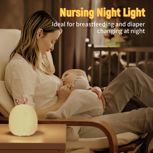 Silicone Night Light — Touch Clap Ambient Light, Adjustable Brightness