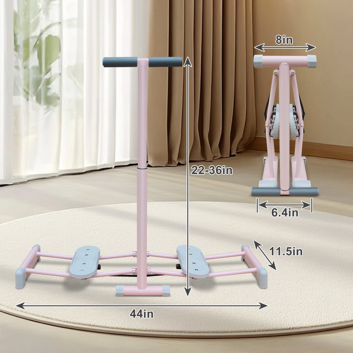 Foldable Ski Machine Trainer — 4-Level Adjustable, Pelvic Floor Trainer