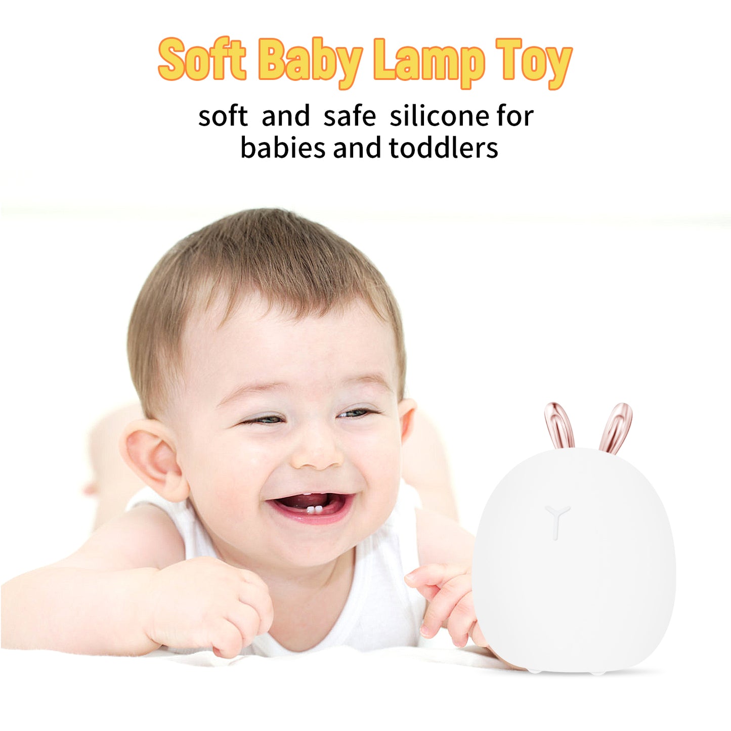 Silicone Night Light — Touch Clap Ambient Light, Adjustable Brightness