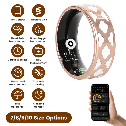 Smart Health Ring Tracker — Sleep, HRV, Stress, Heart Rate Monitor